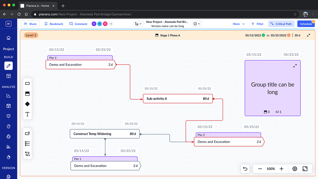 Planera — navigation architecture for collaborative construction planning